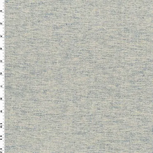 1 YD PC--Taupe Ivory/Blue Slub Texture Woven Home Decorating Fabric