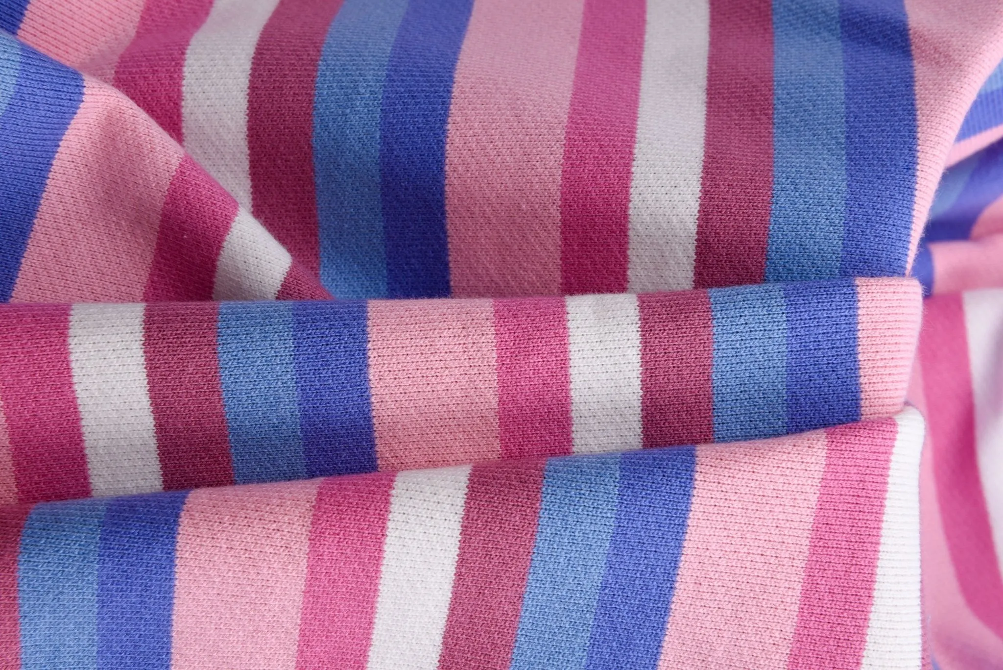 100% Cotton French Terry Yarn Dyed Stripes Fabric - S1042