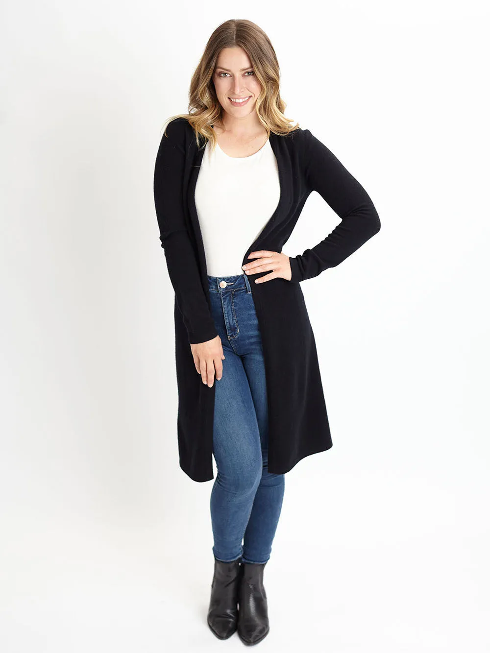 100% Mongolian Cashmere Long Cardigan