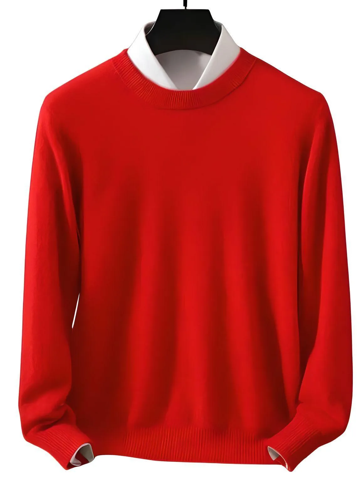 100% Pure Mink Men's Cashmere Sweaters Pullovers Long Sleeve High-End Jumpers Mink