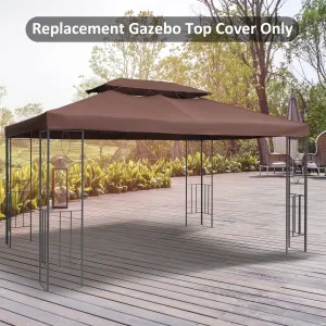 13x10 ft 2 Tier Gazebo Replacement Canopy Top (Top cover only) - Coffee