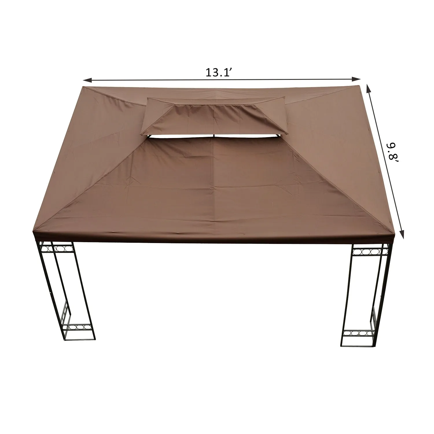 13x10 ft 2 Tier Gazebo Replacement Canopy Top (Top cover only) - Coffee