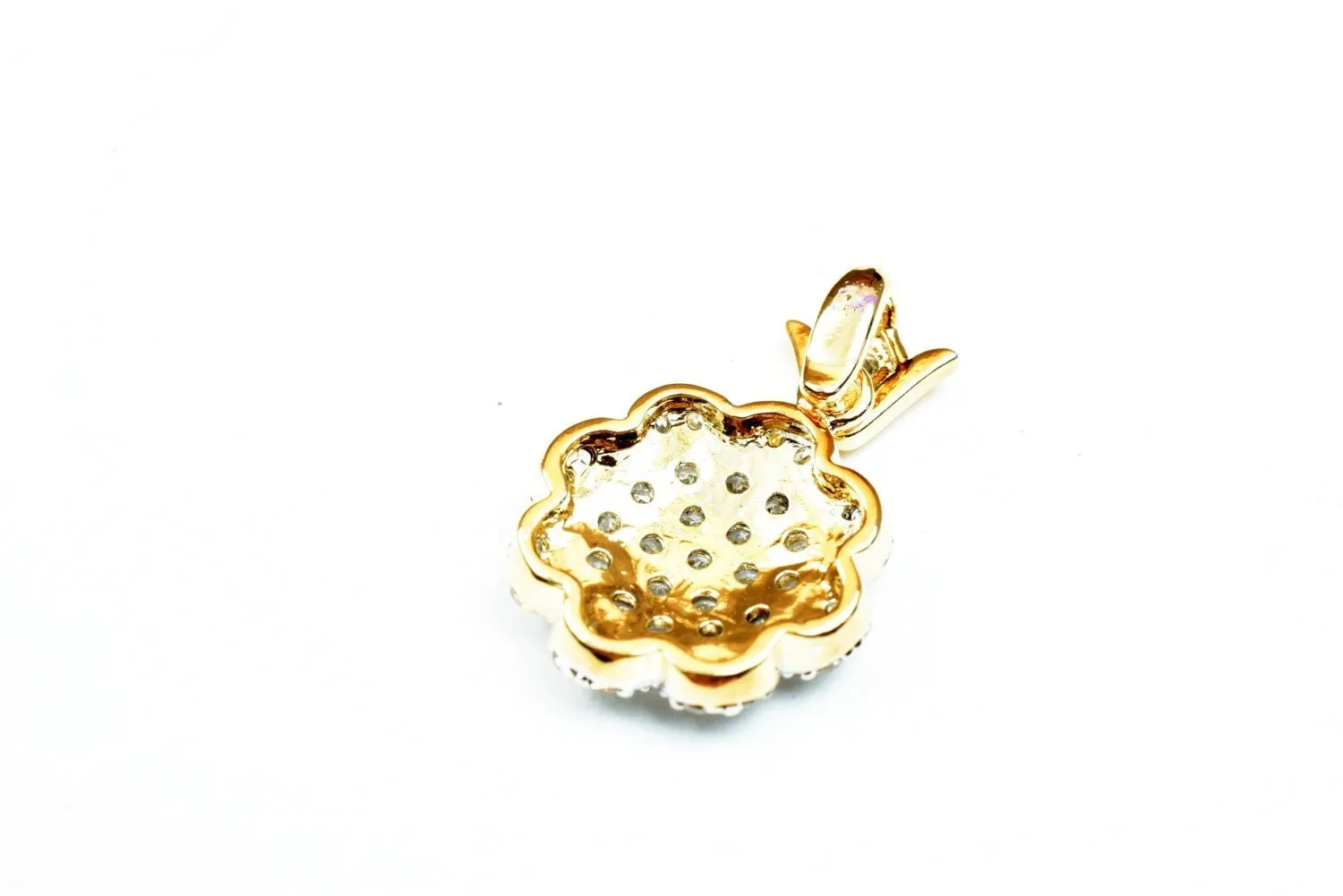 18k as gold filled* rhinestone cz cubic zirconia flower pendant size 18x14.5mm pendant charm for necklace jewelry making gp149