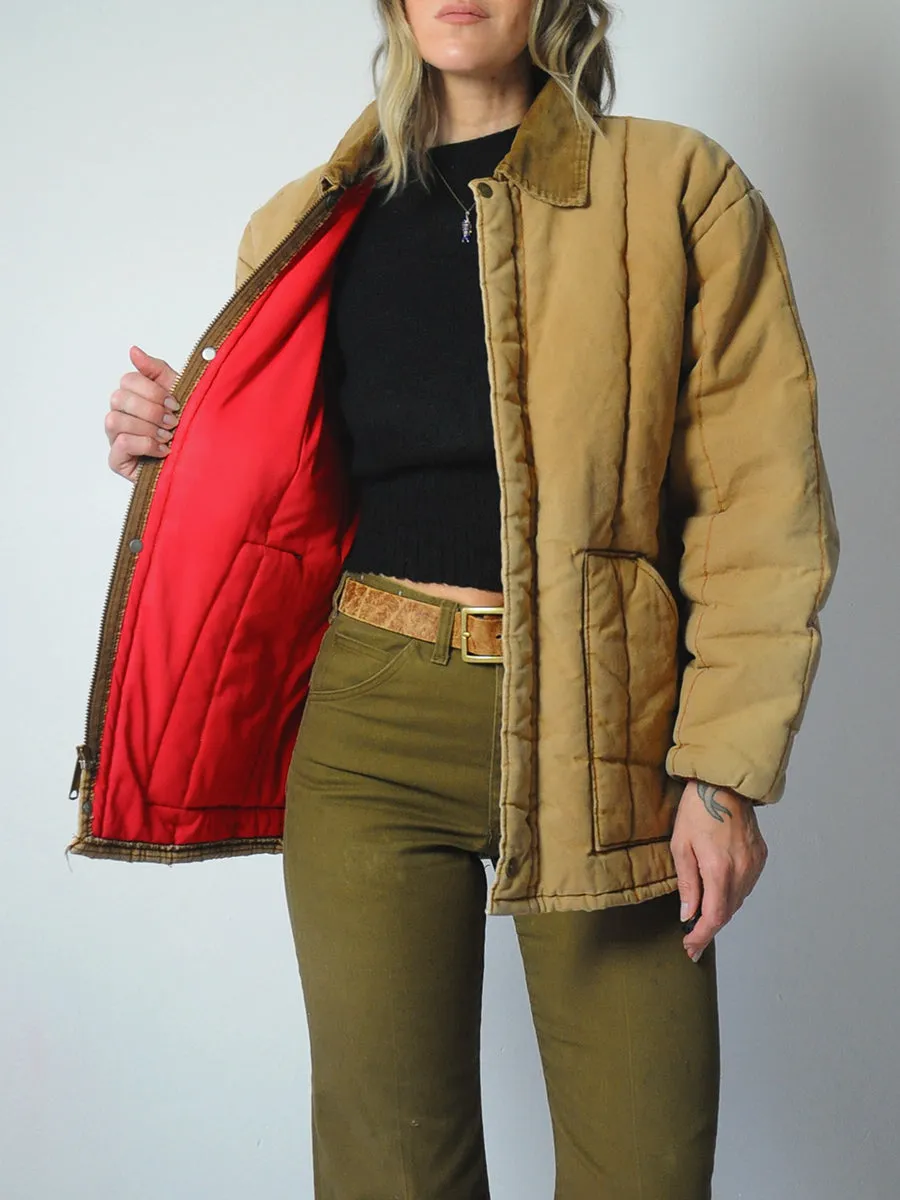 1970's Key Quilted Canvas Chore Coat