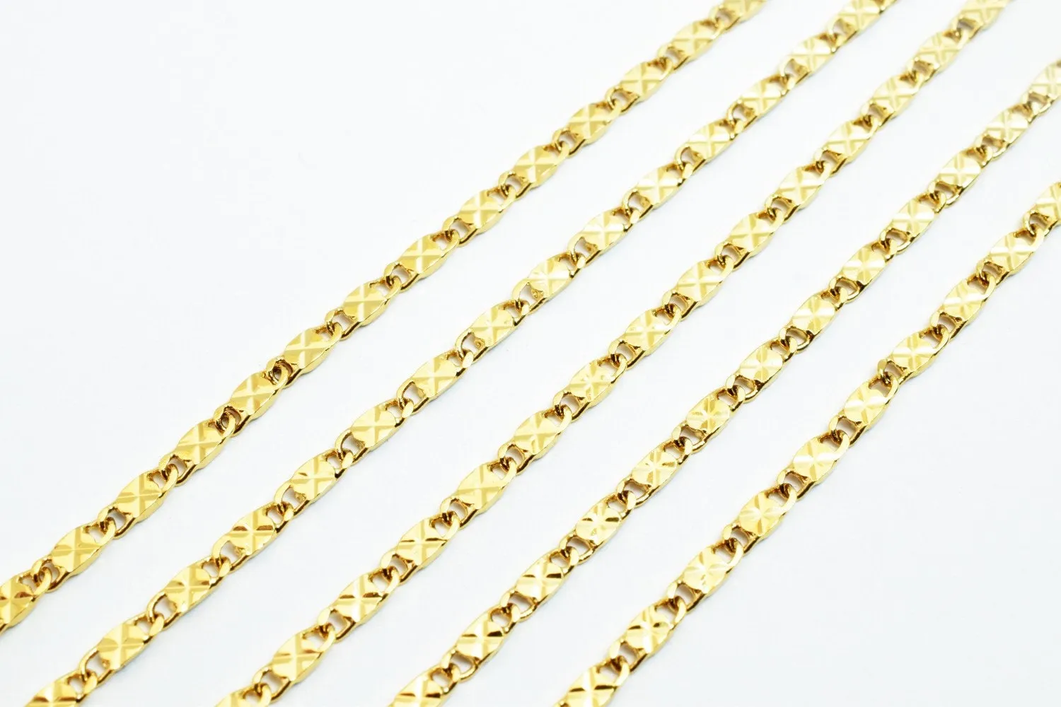 2.5mm 18K Gold Plated* tarnish resistant Chain Sold by Foot For Jewelry Making GFC075