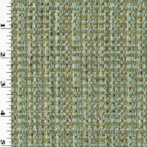 3 3/8 YD PC -- Teal/Mint/Taupe Texture Dobby Tweed Home Decorating Fabric