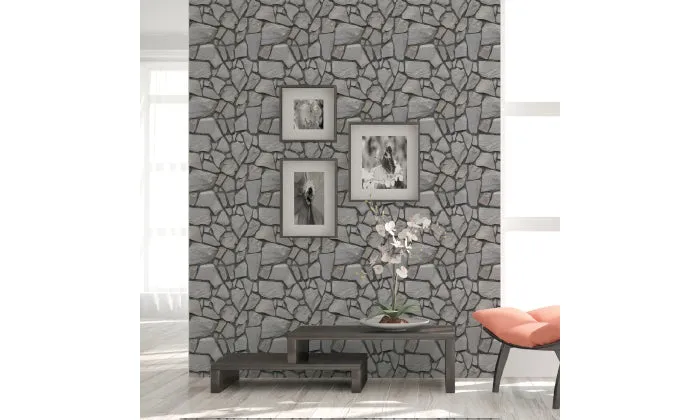 3 Dimension Black Brick Water-resistant Moistureproof Wallpaper