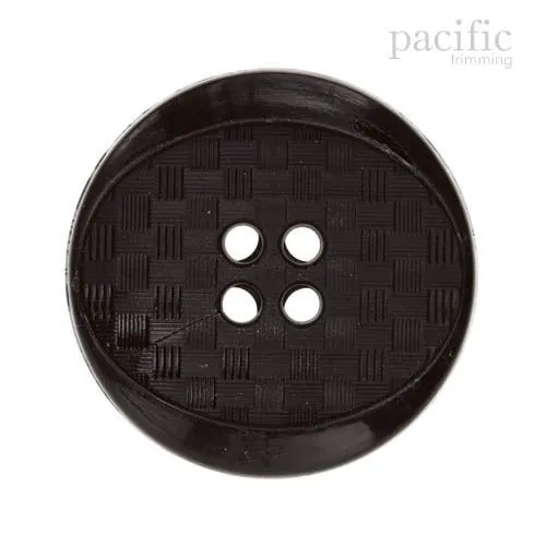 4 Hole Concave Checkered Patterned Nylon Decorative Button