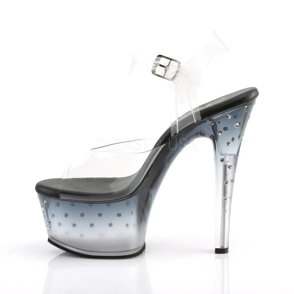 6 Inch Heel ASPIRE-608STD Clear Black