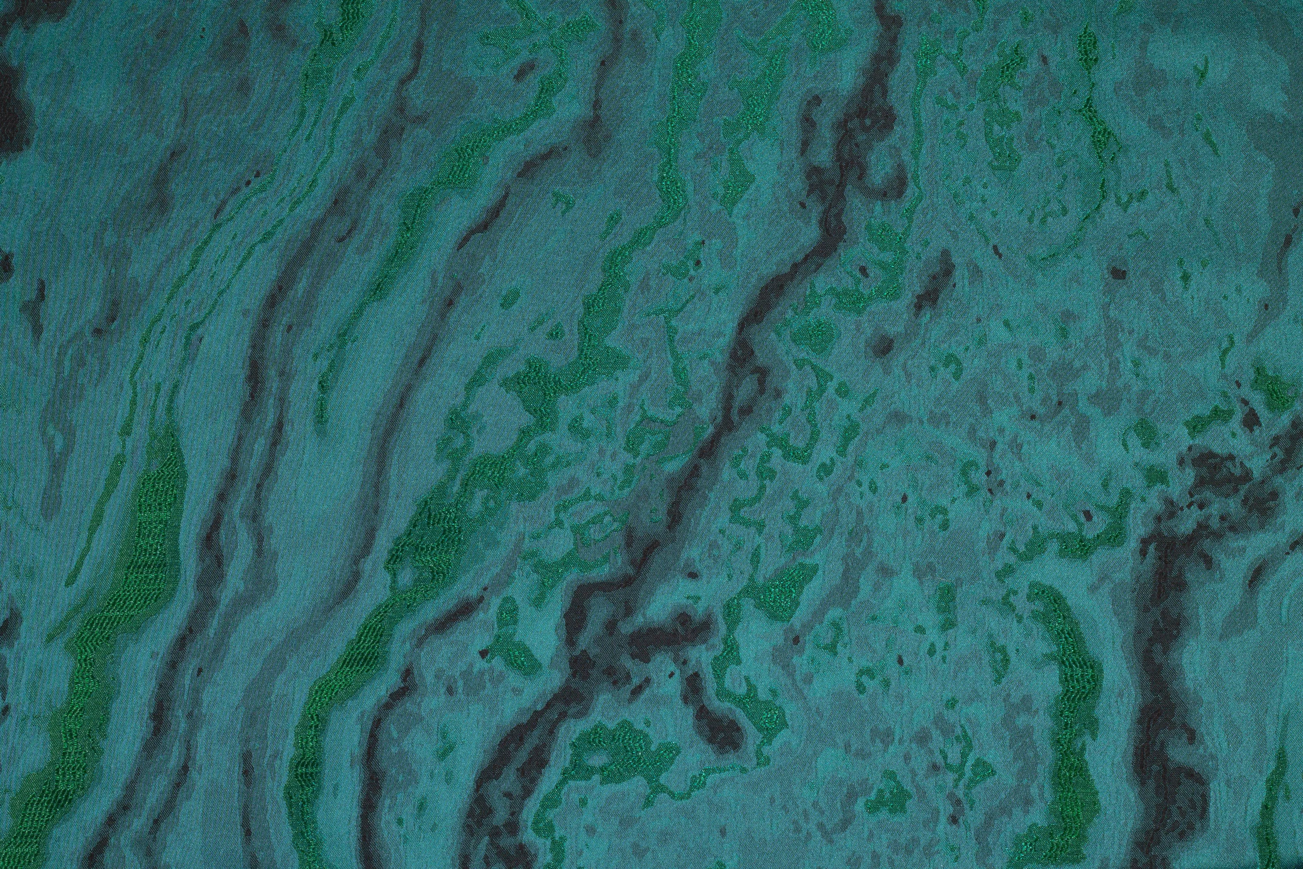 Abstract Metallic Brocade - Deep Teal