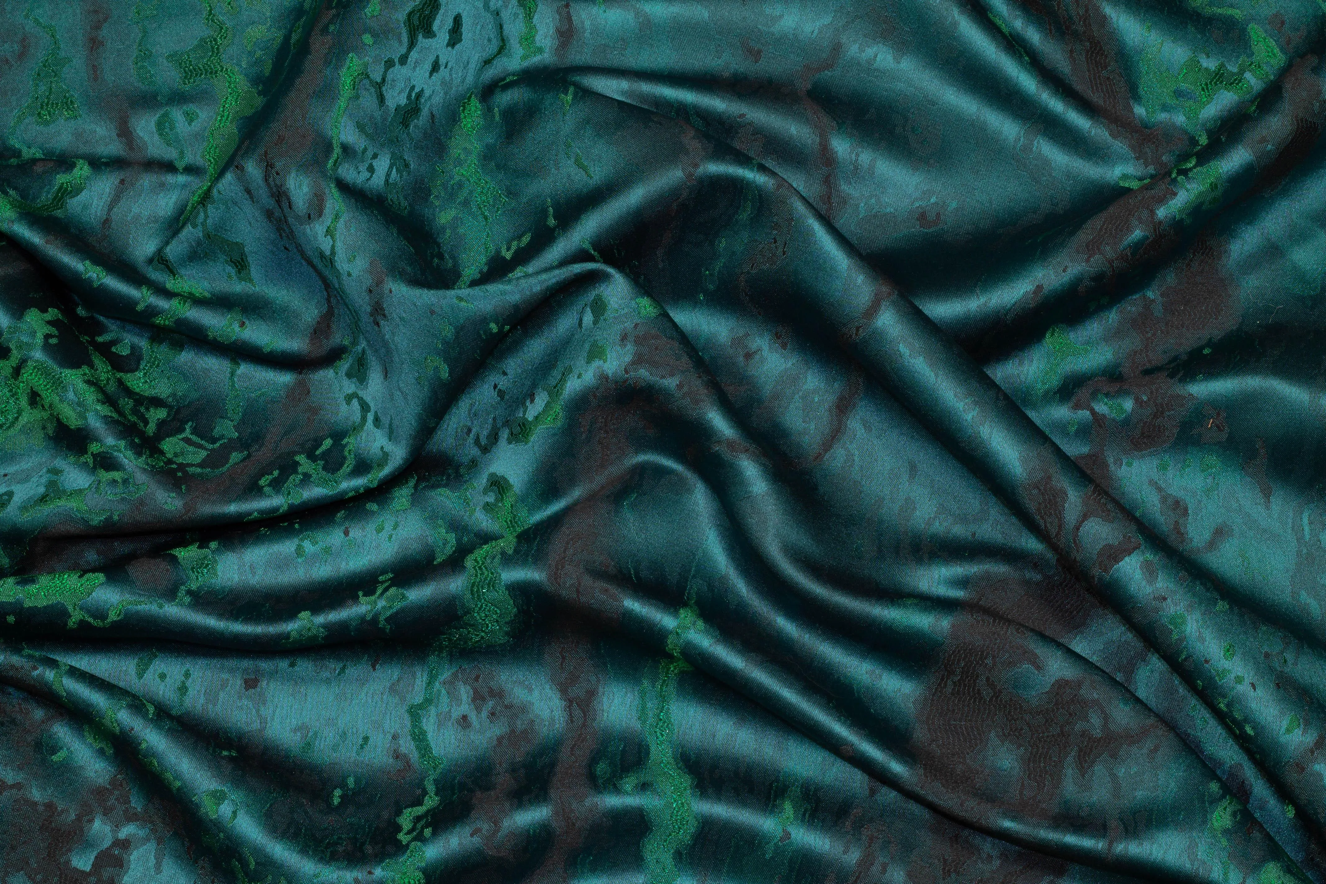 Abstract Metallic Brocade - Deep Teal