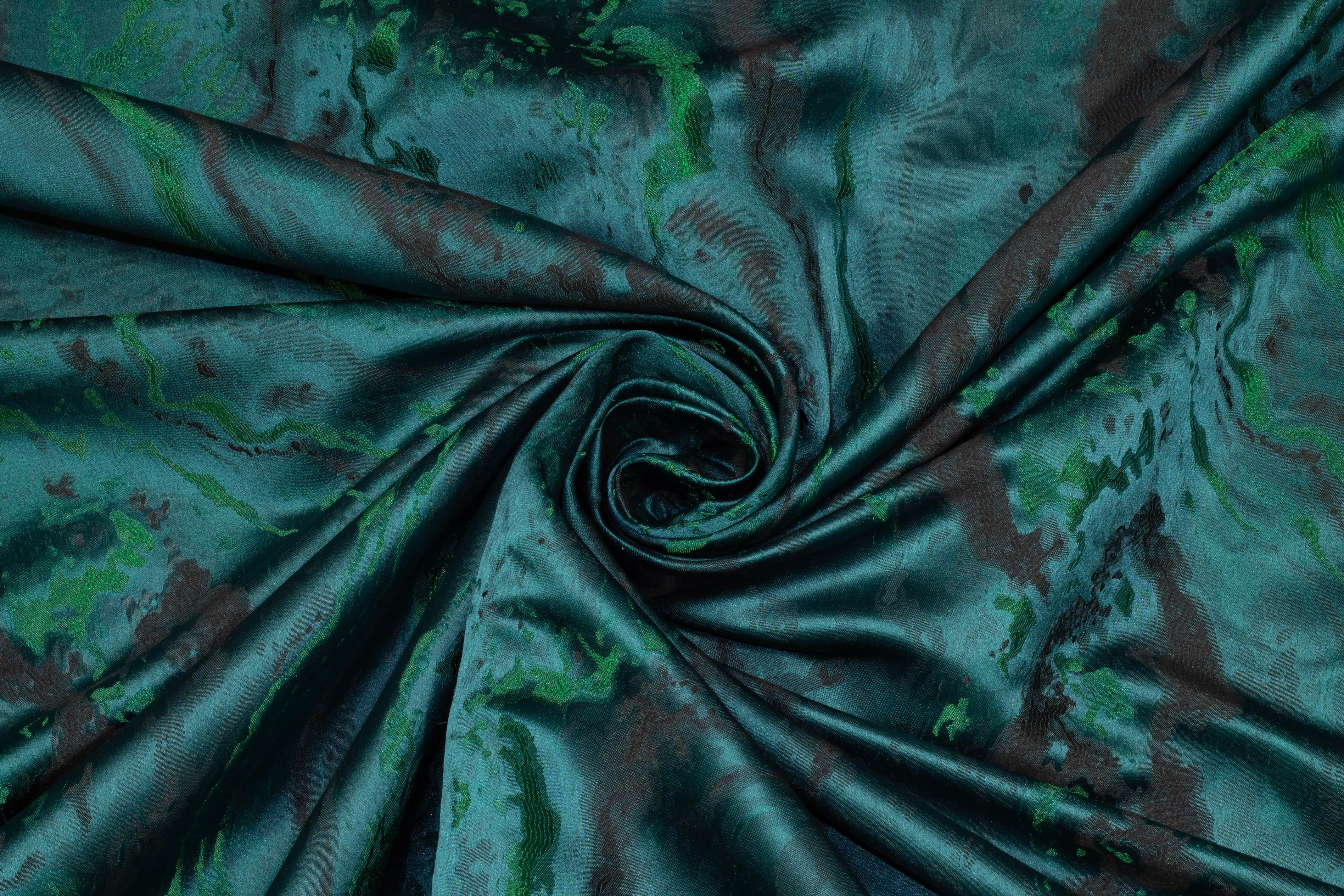 Abstract Metallic Brocade - Deep Teal