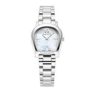 Aigner Alessandria Ladies White MOP Dial Stainless Steel Silver Watch