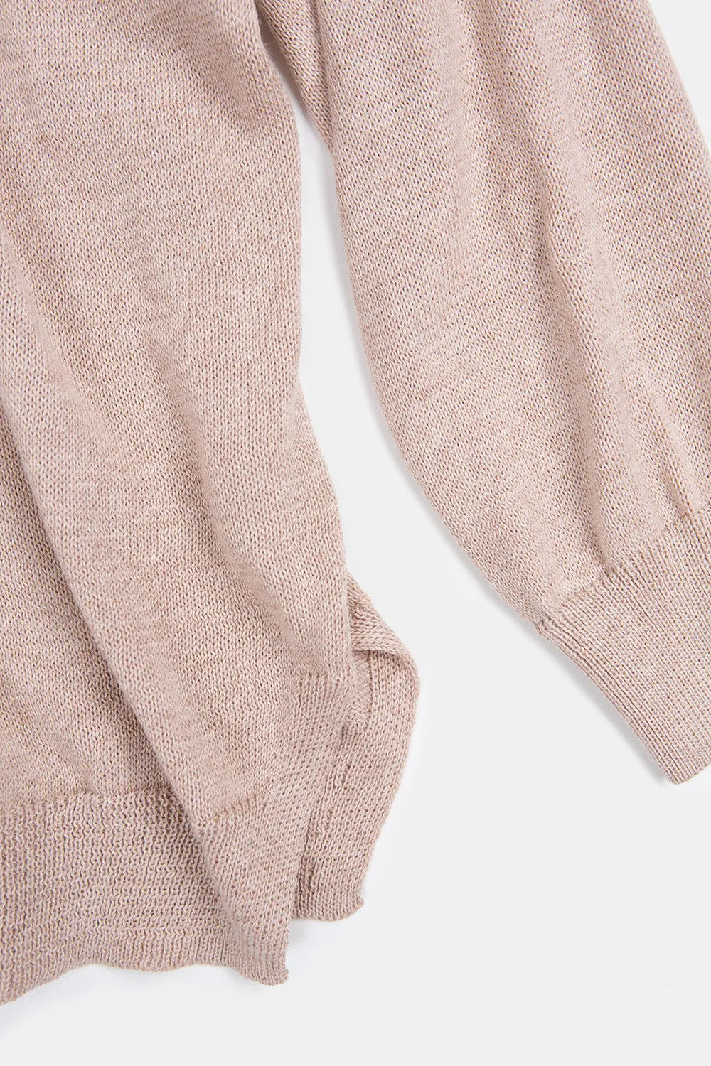 Anna Pima Cotton V Neck Pullover in Twig