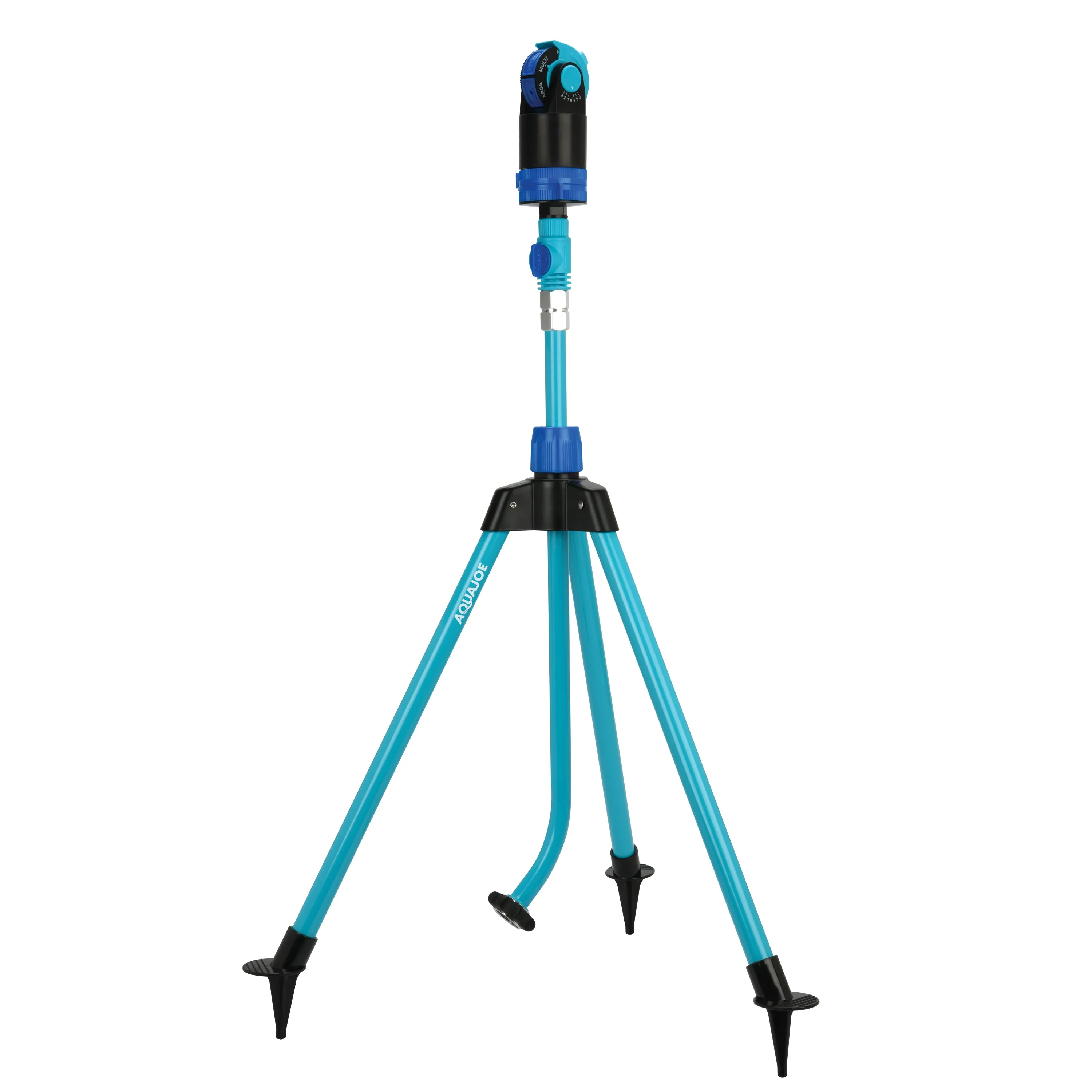 Aqua Joe AJ-6PSTB Indestructible Turbo Drive 360° Telescoping Tripod Lawn & Garden Sprinkler | 6 Spray Patterns | 4,500 Sq. Ft. Max Coverage