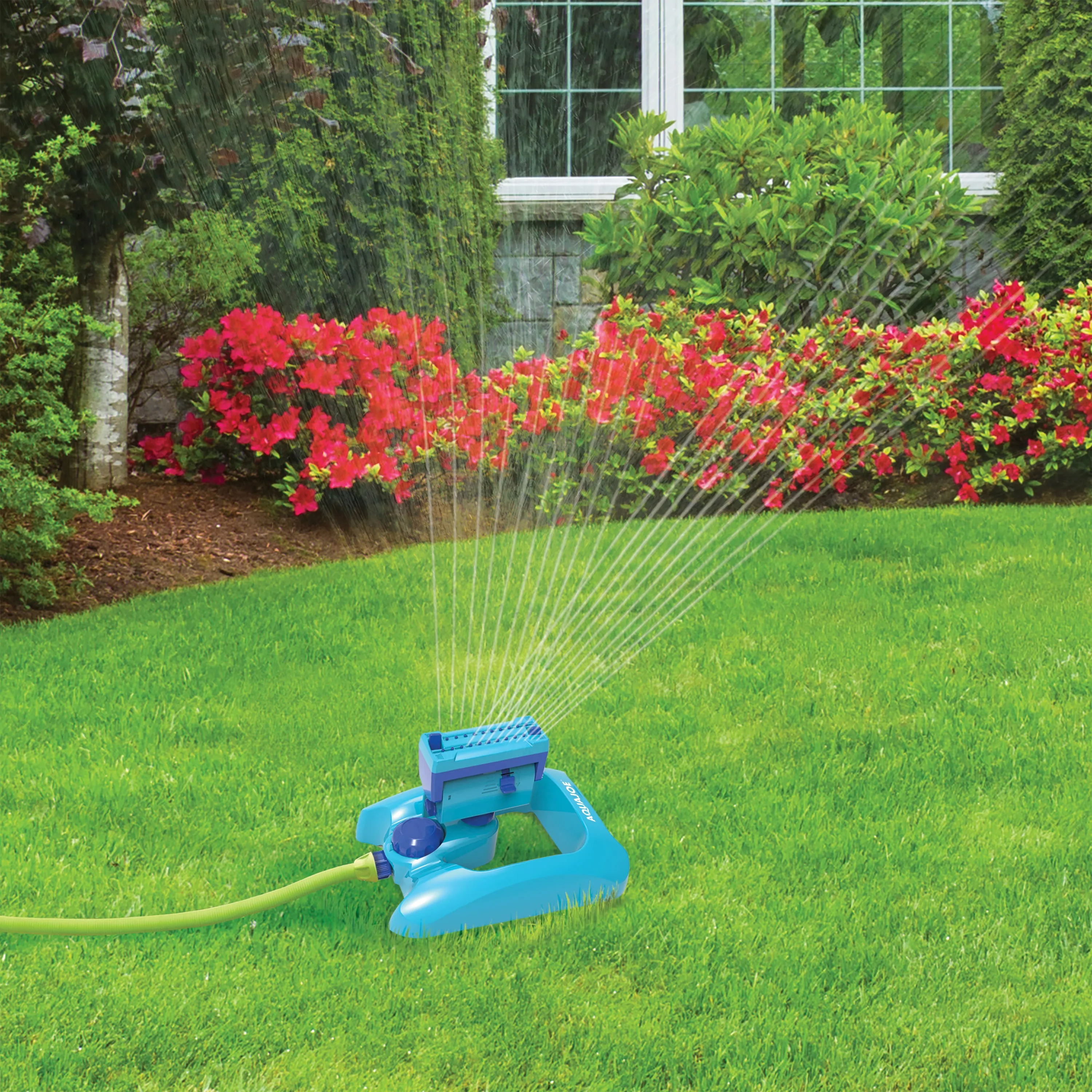 Aqua Joe AJ-OSPR20WT-AQU 20-Nozzle 360-Degree Adjustable Gear Driven Oscillating Sprinkler