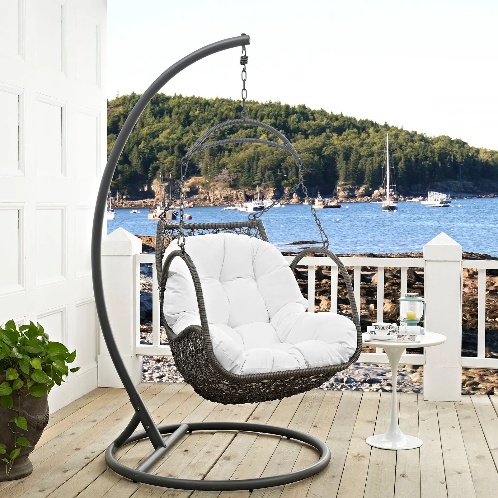 Arbor Outdoor Patio Wood Swing Chair by Modway