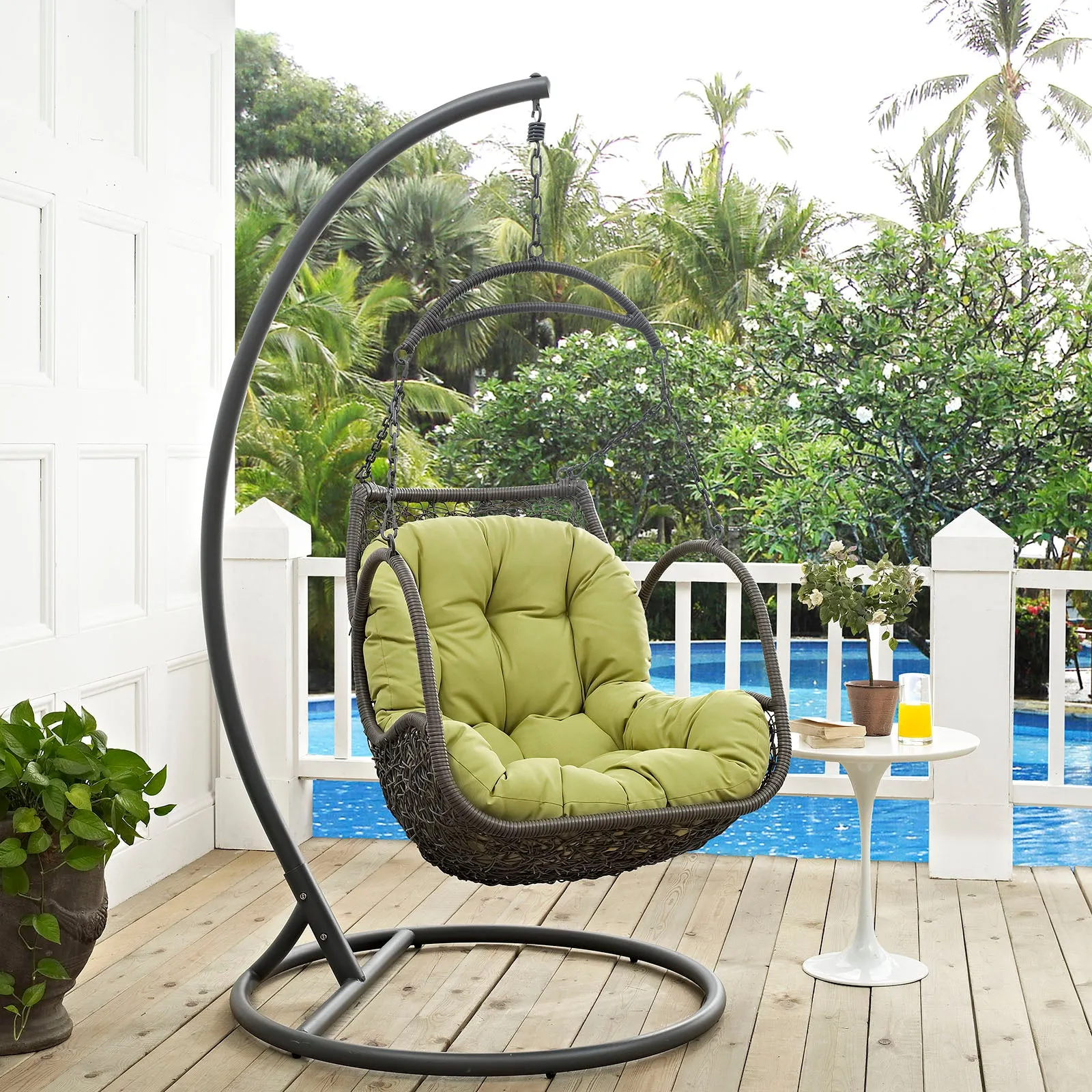 Arbor Outdoor Patio Wood Swing Chair by Modway