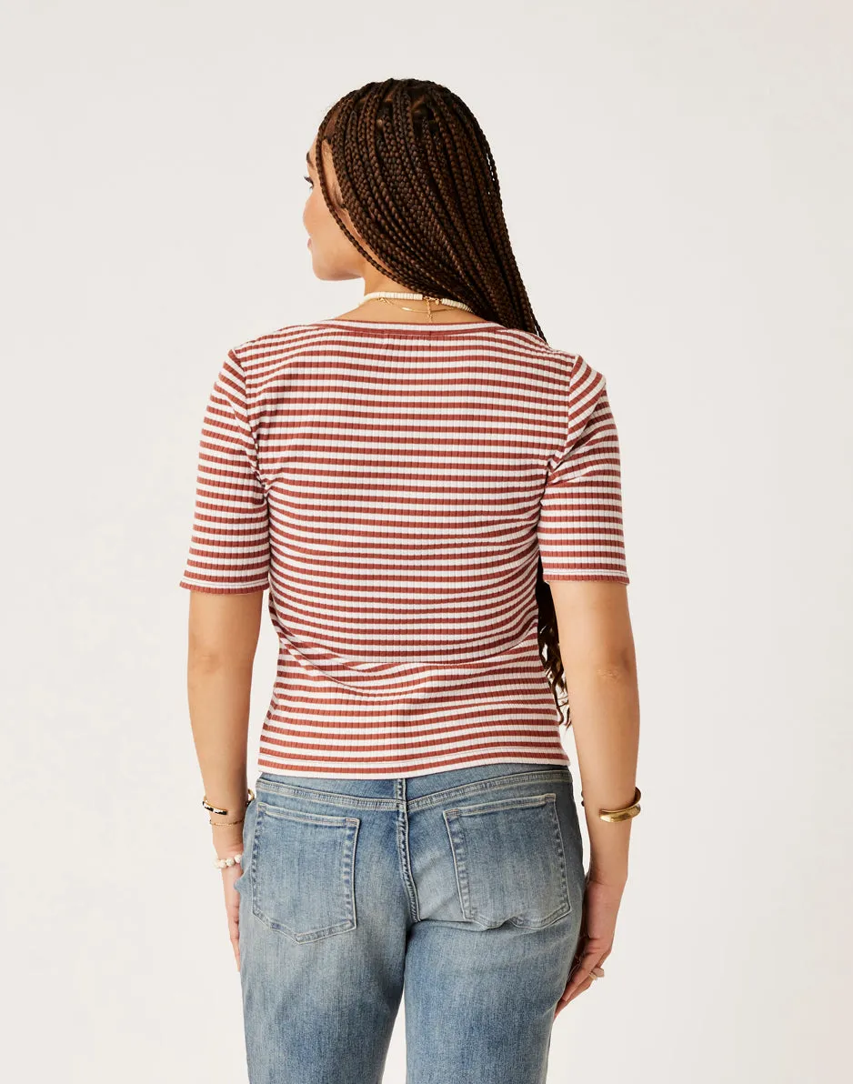 Asher Rib Top: Penny Stripe