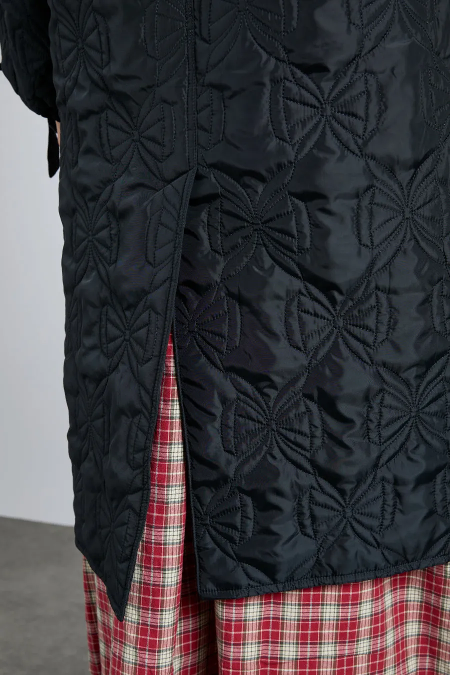 aubrey quilted coat- black bows