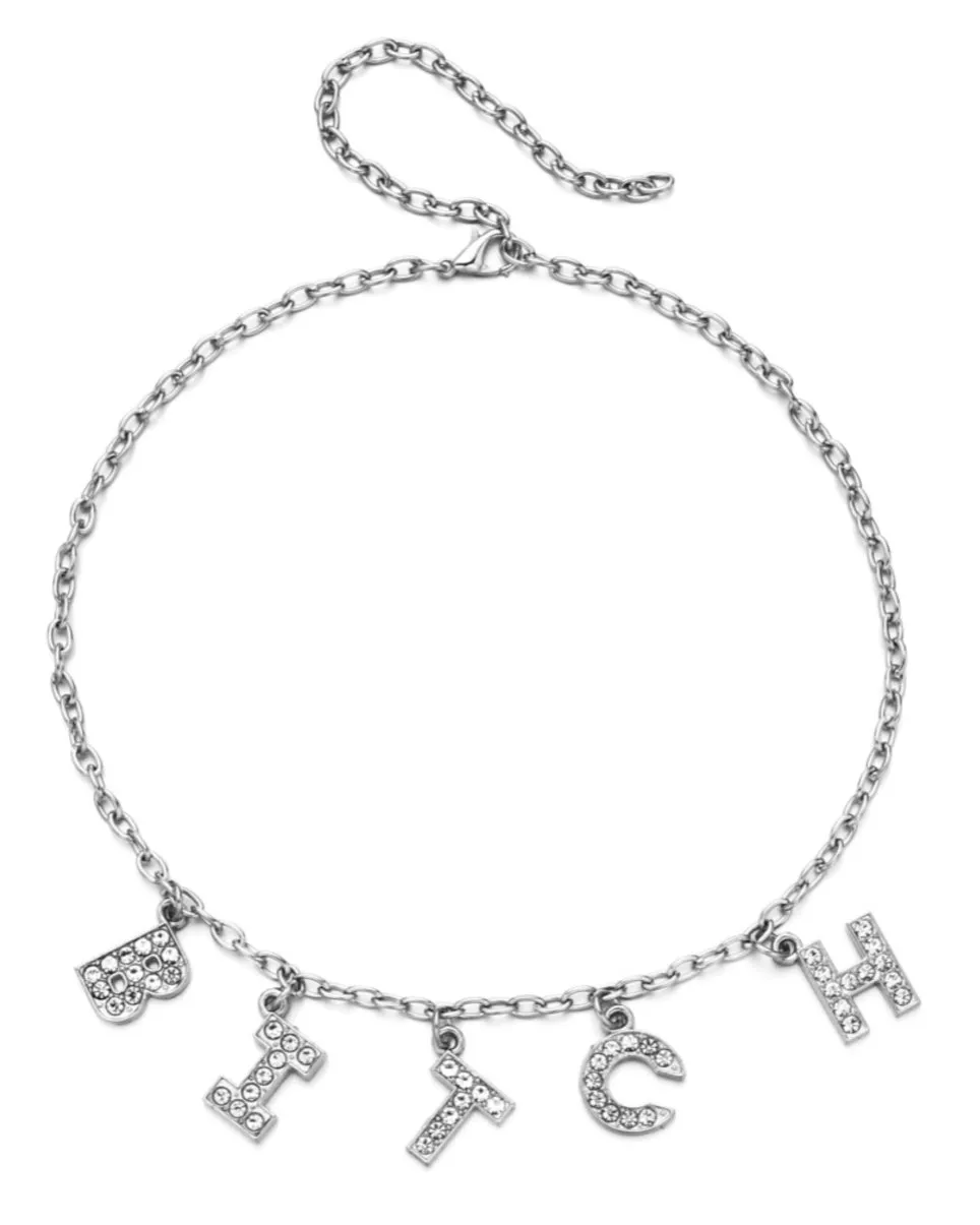 B-I-T-C-H Rhinestone Necklace