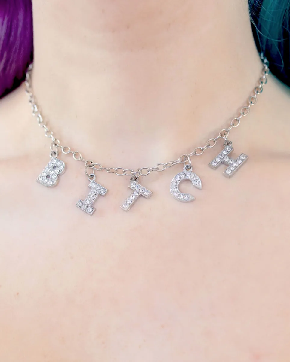 B-I-T-C-H Rhinestone Necklace