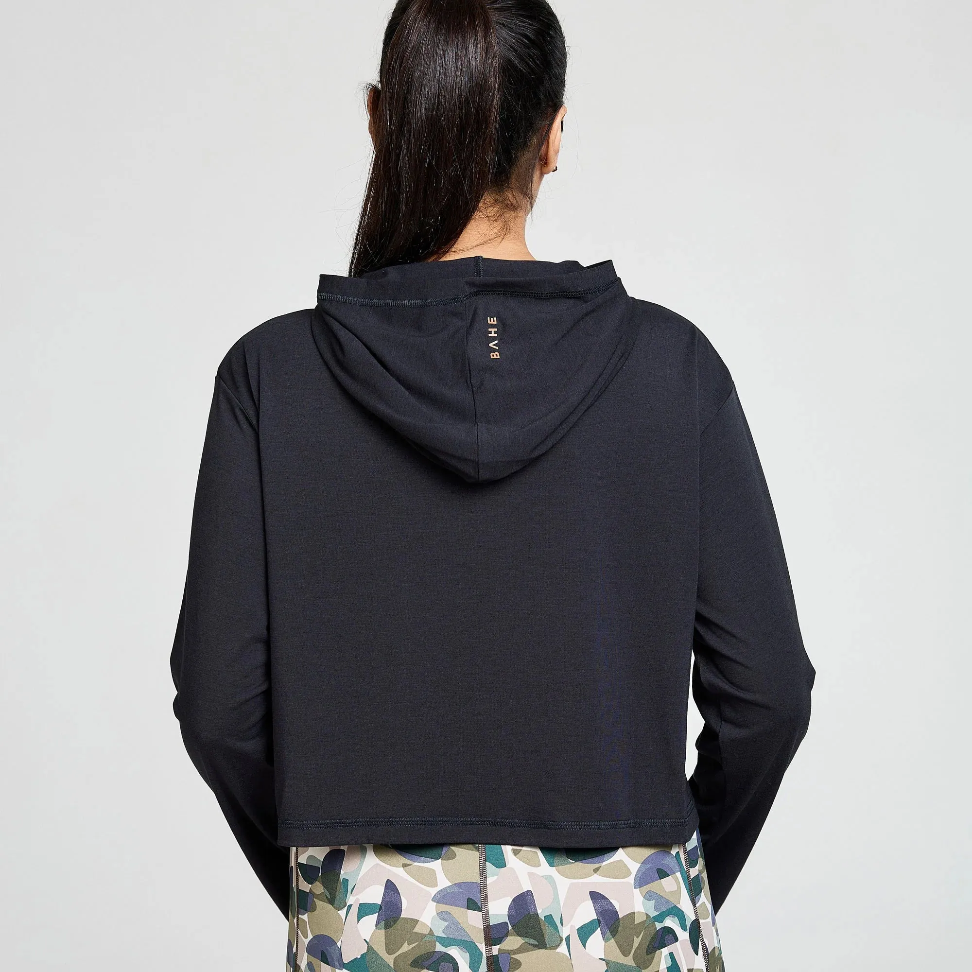 BAHE Zephyr Short Boxy Hooded Tee - Black