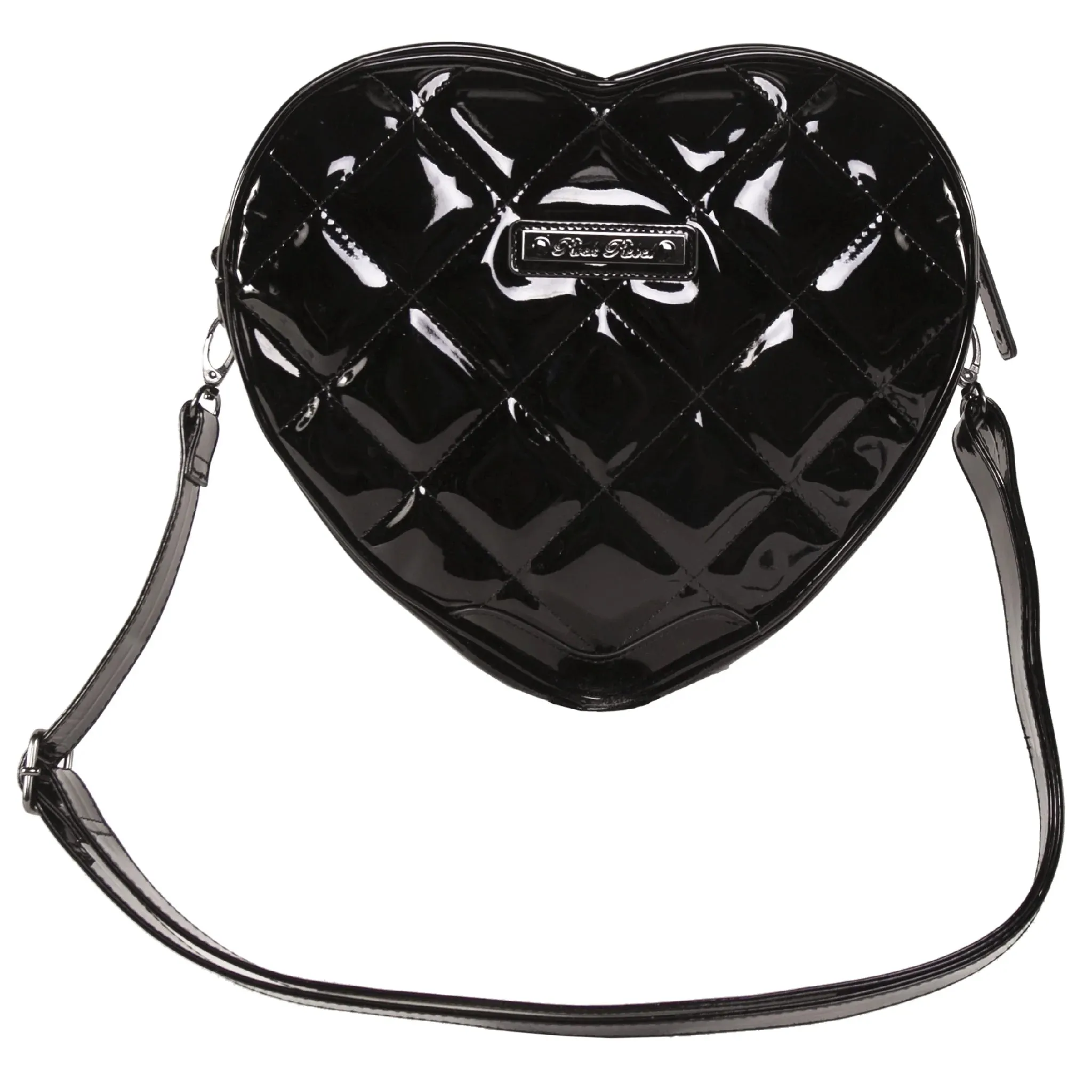 Bat Studded Quilted Heart Shaped Shoulder Bag