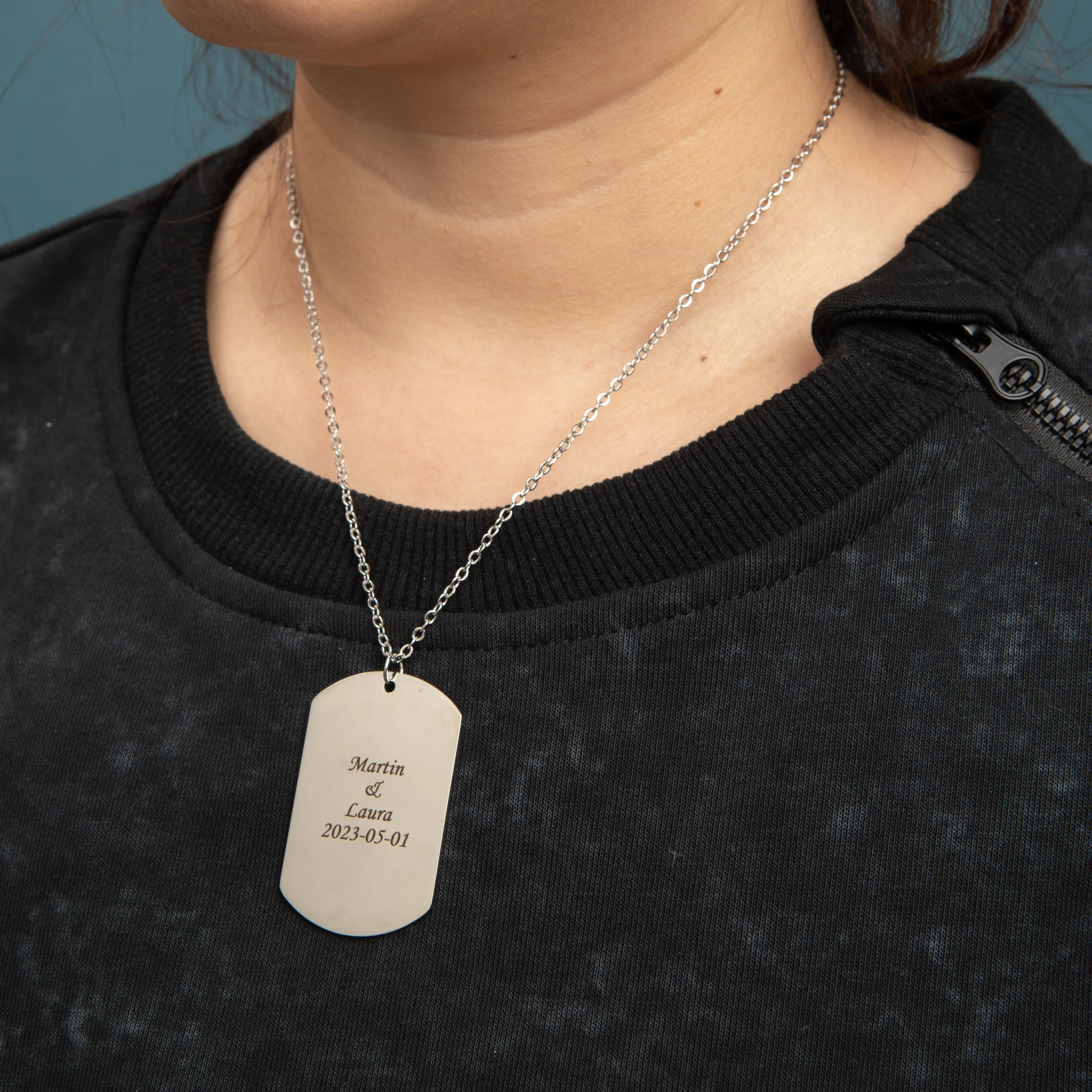 Bespoke Silver Dog Army Tag Pendant