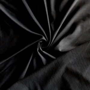 Black Poly Spandex Brushed Back Jersey Knit Fabric - 25" Remnant