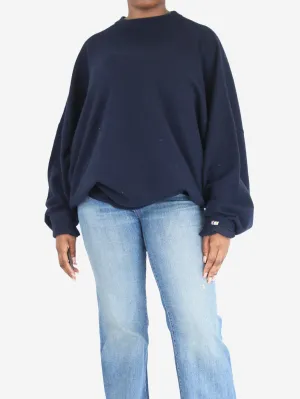 Blue cashmere oversized jumper - size