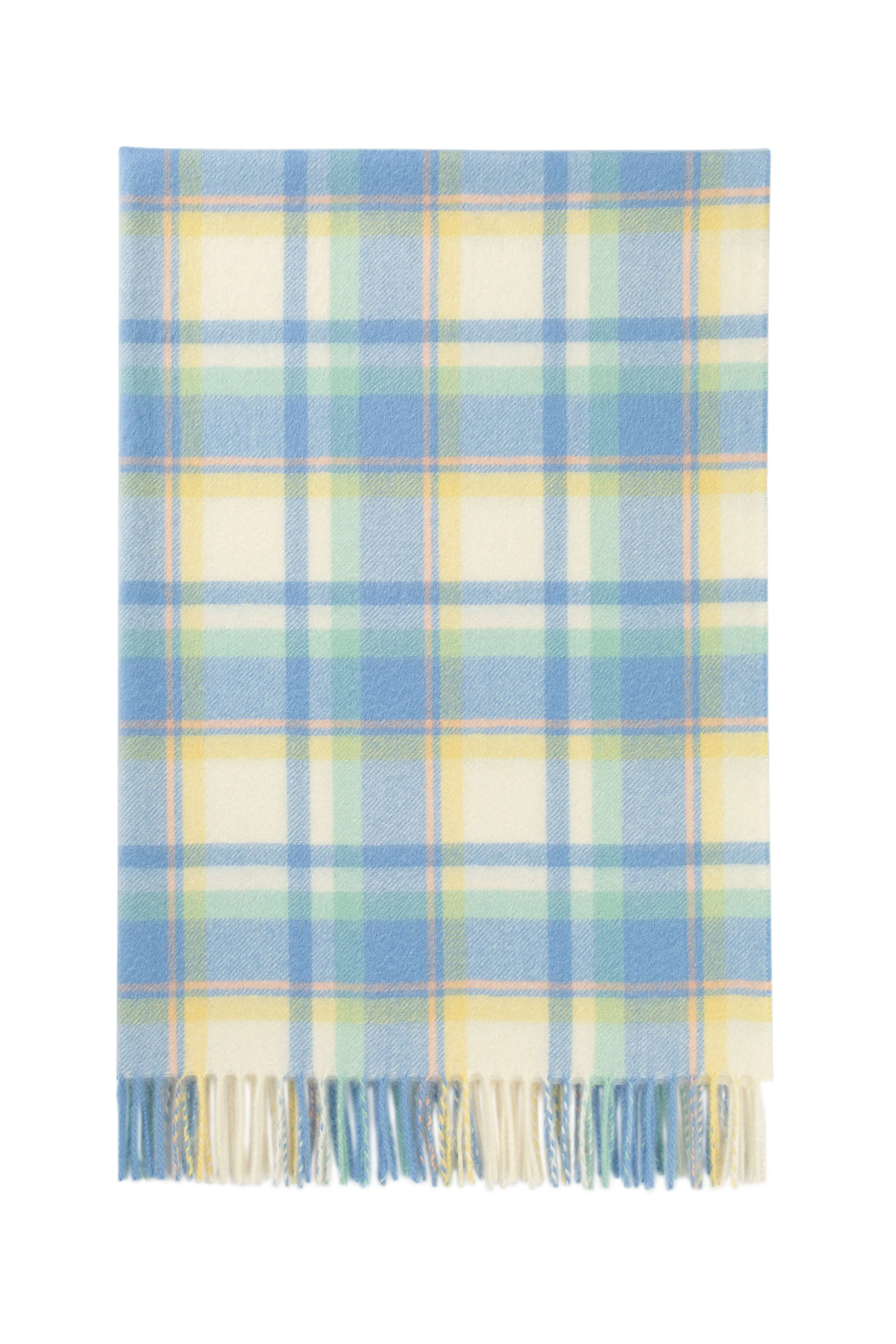 Blue Check Cashmere Baby Blanket