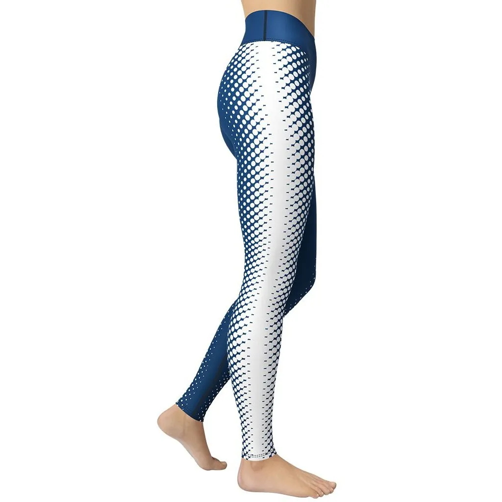 Blue Optical Illusion Yoga Leggings