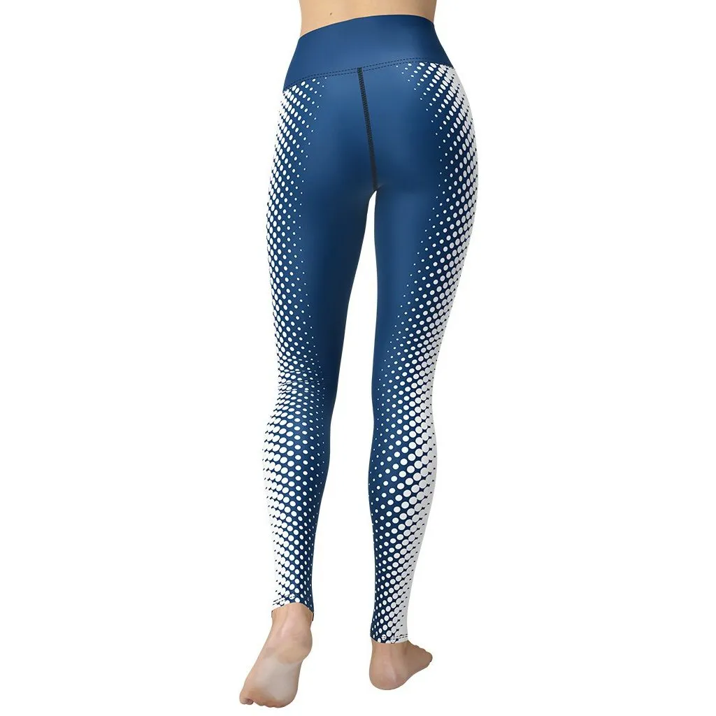 Blue Optical Illusion Yoga Leggings