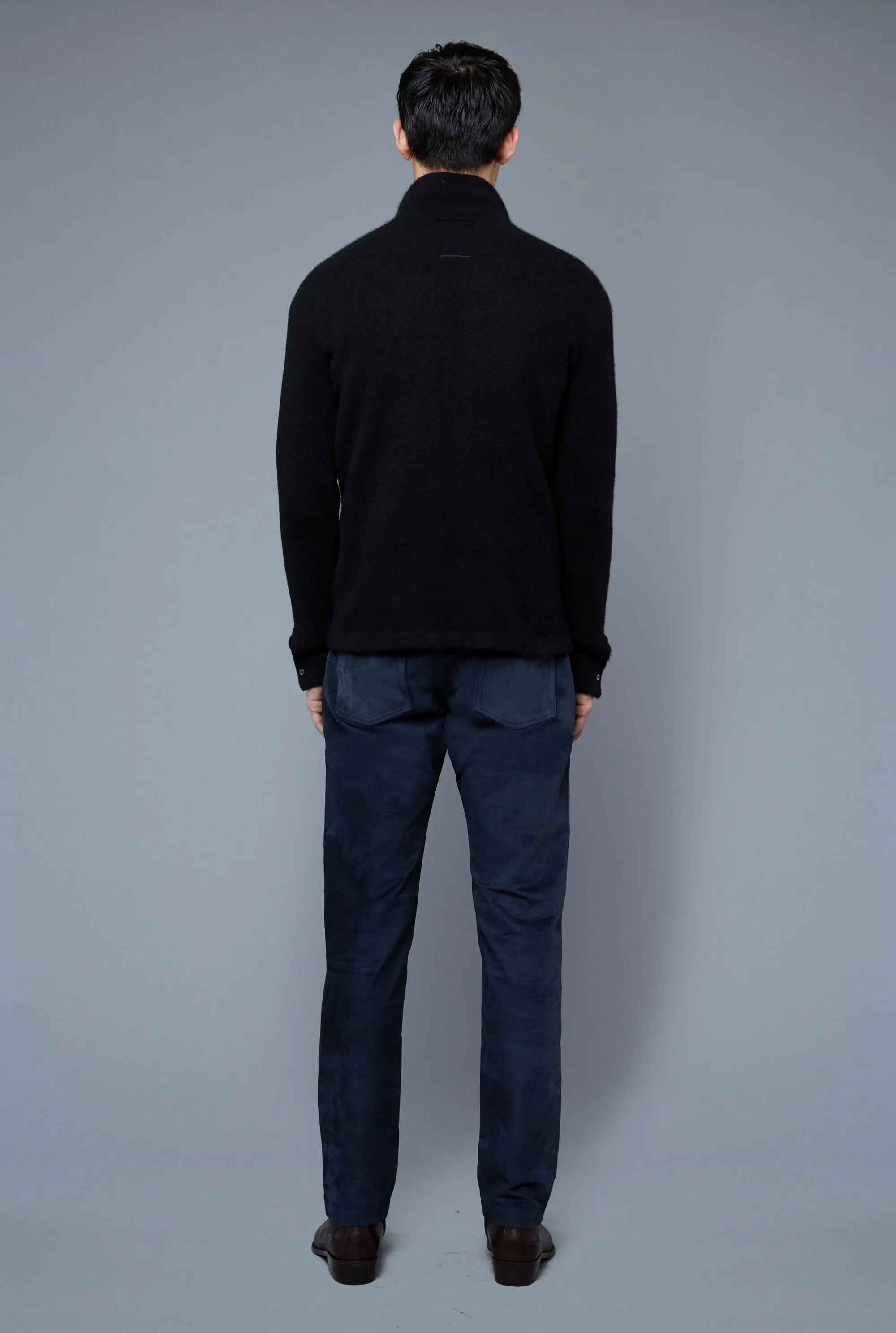 Bouclé Polo | Black Cashmere