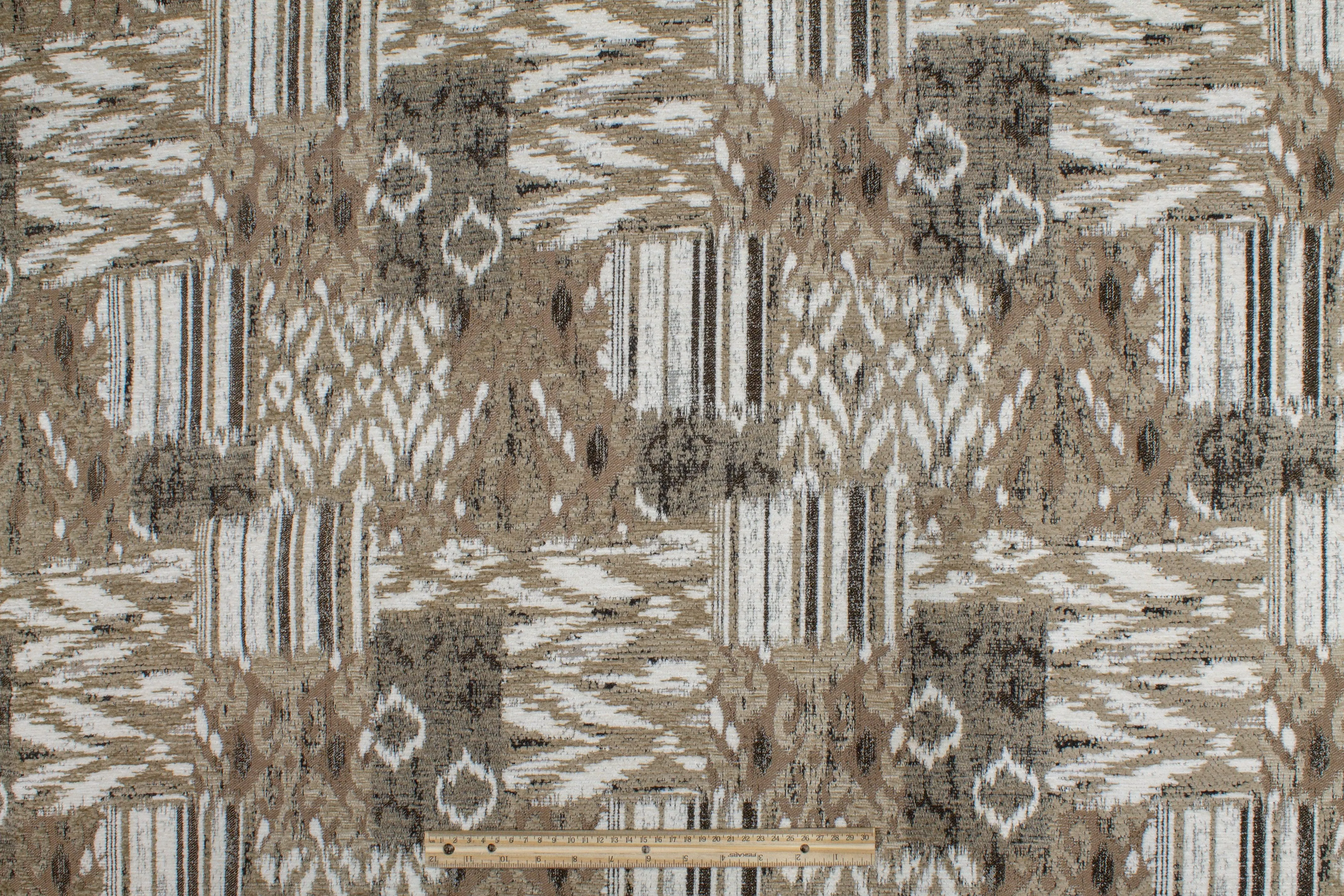 Brown Abstract Upholstery Chenille