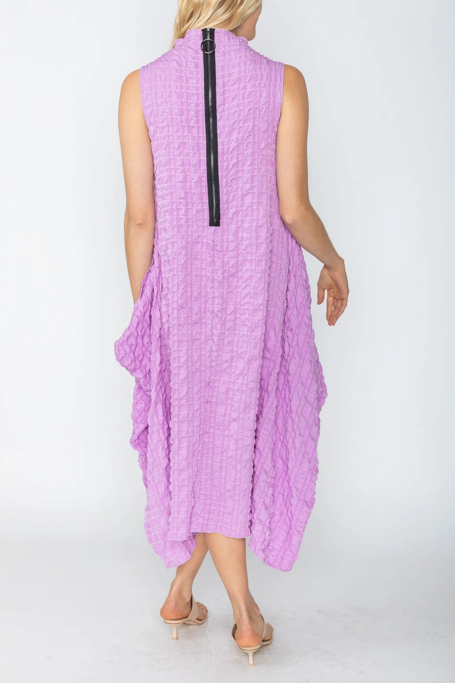 Bubble Check High Neck Dress