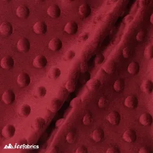 Burgundy Minky Dot Fabric Blanket Fabric