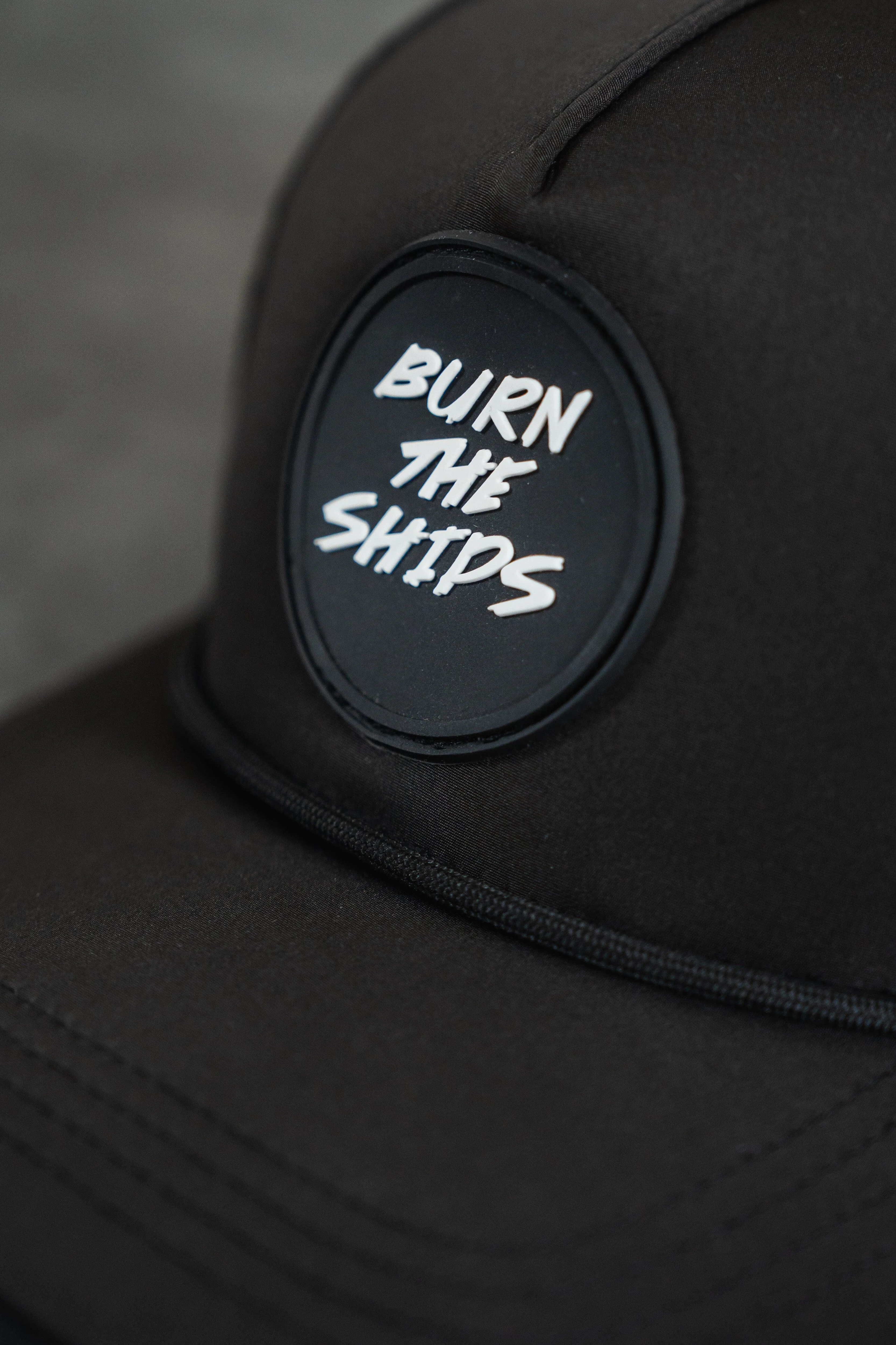 Burn The Ships Black PVC Snapback