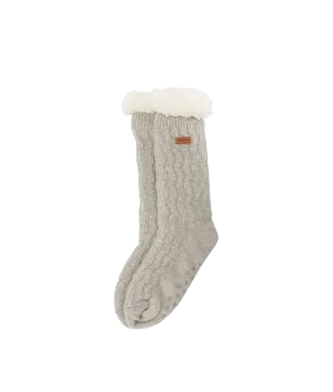 Cable Knit Lounge Socks - Grey