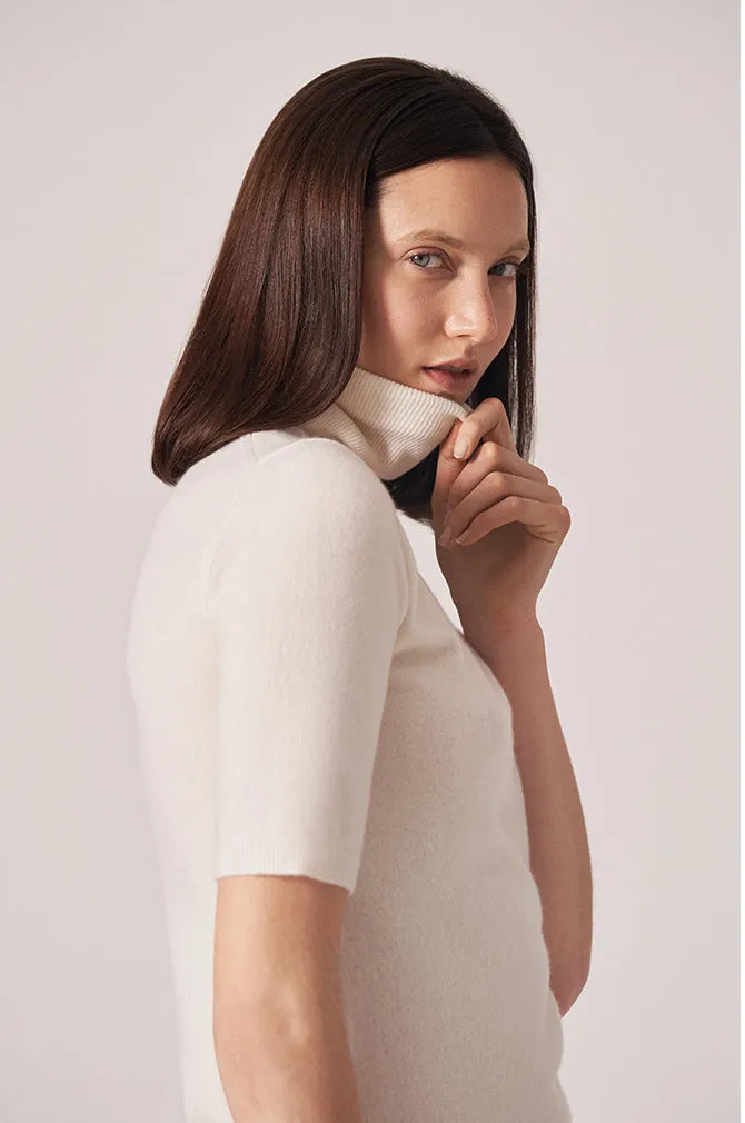 CASHMERE CLASSIC ELBOW SLEEVE TURTLENECK