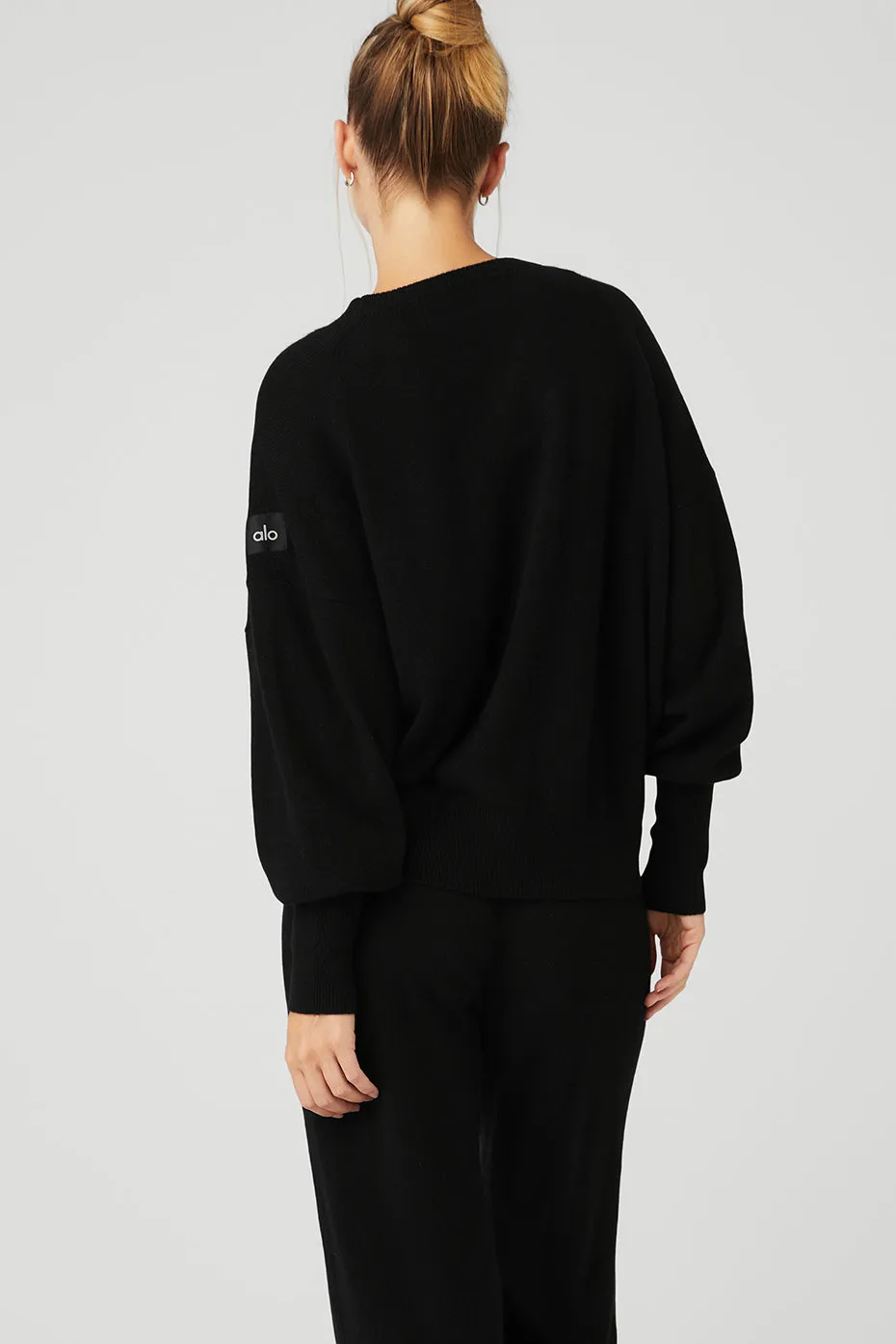 Cashmere Jet Set Crew - Black