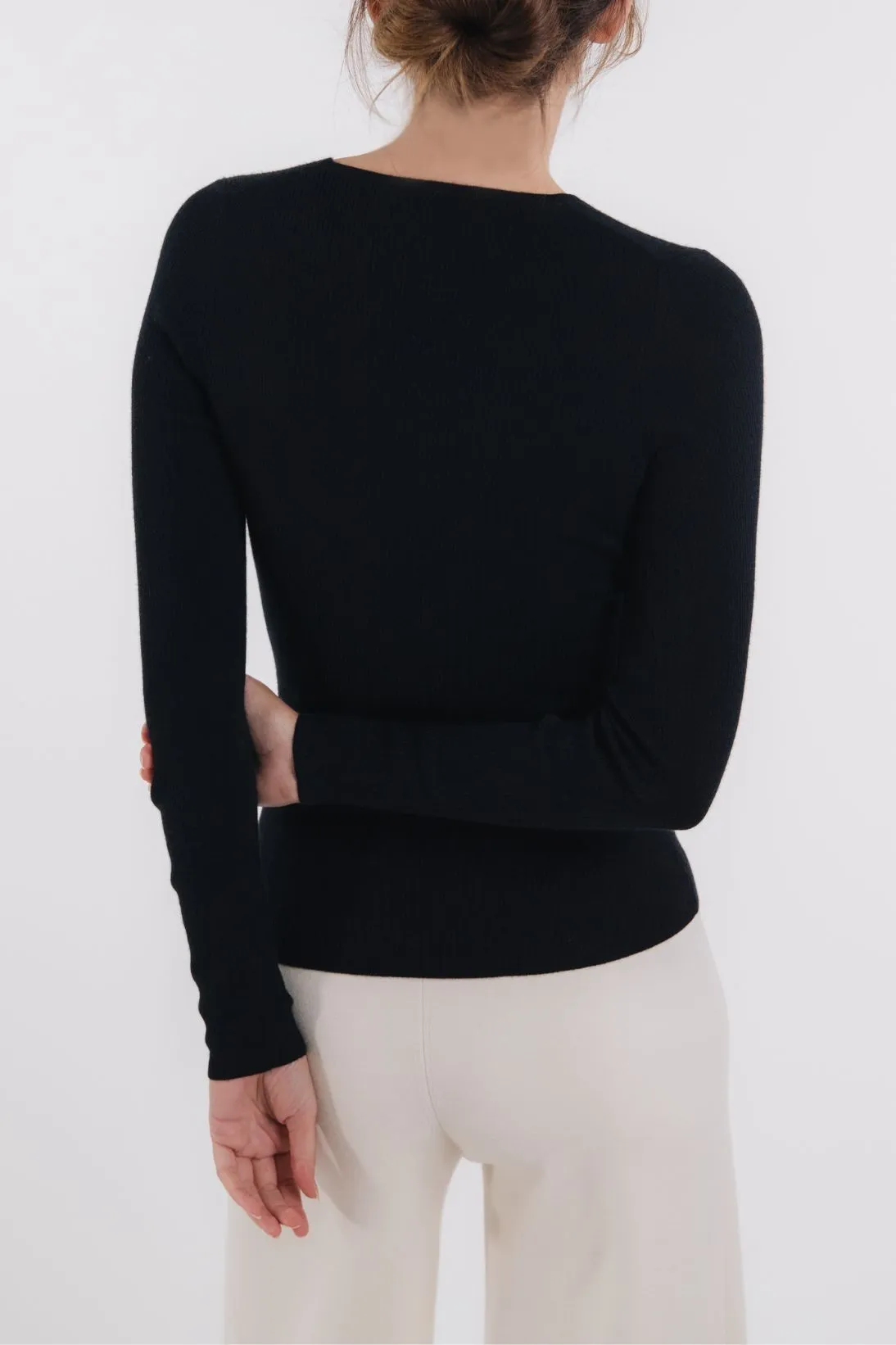 CASHMERE RIBBED CREWNECK