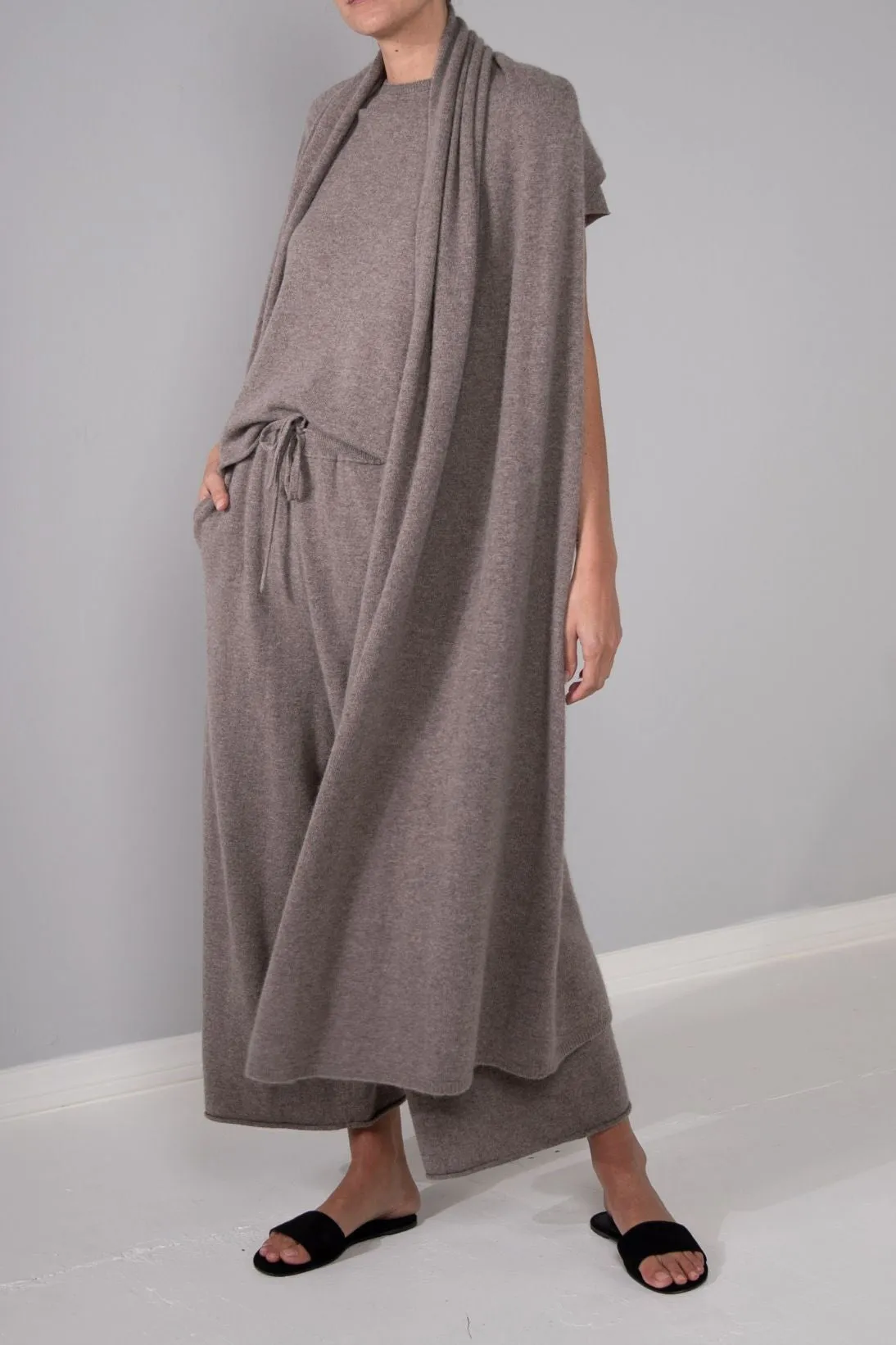 CASHMERE SLEEVELESS DUSTER CARDIGAN