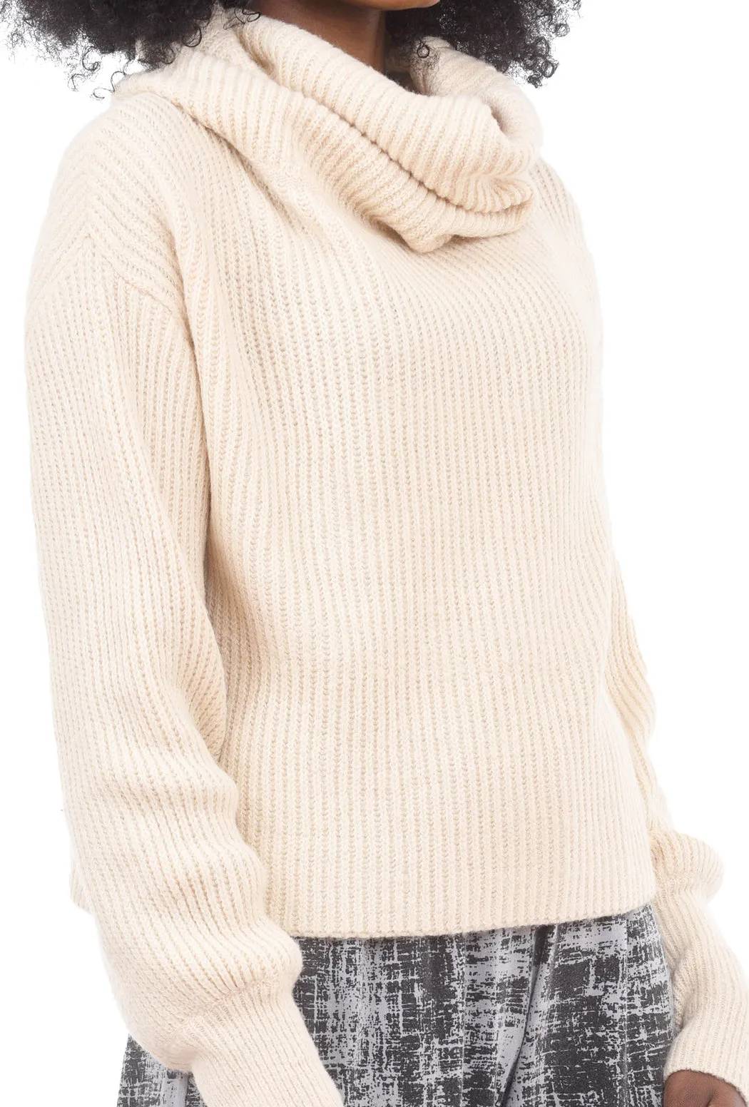 Chunky Turtleneck Sweater, Cream