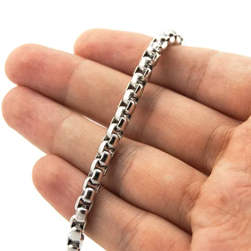 Classy Men Stainless Steel Box Chain Bracelet