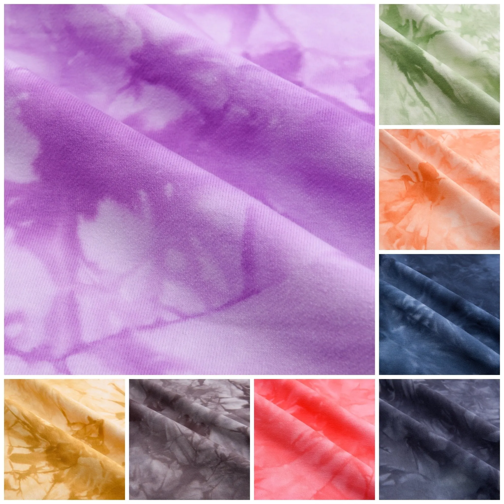 Cotton Spandex French Terry Tie Dye  Fabric