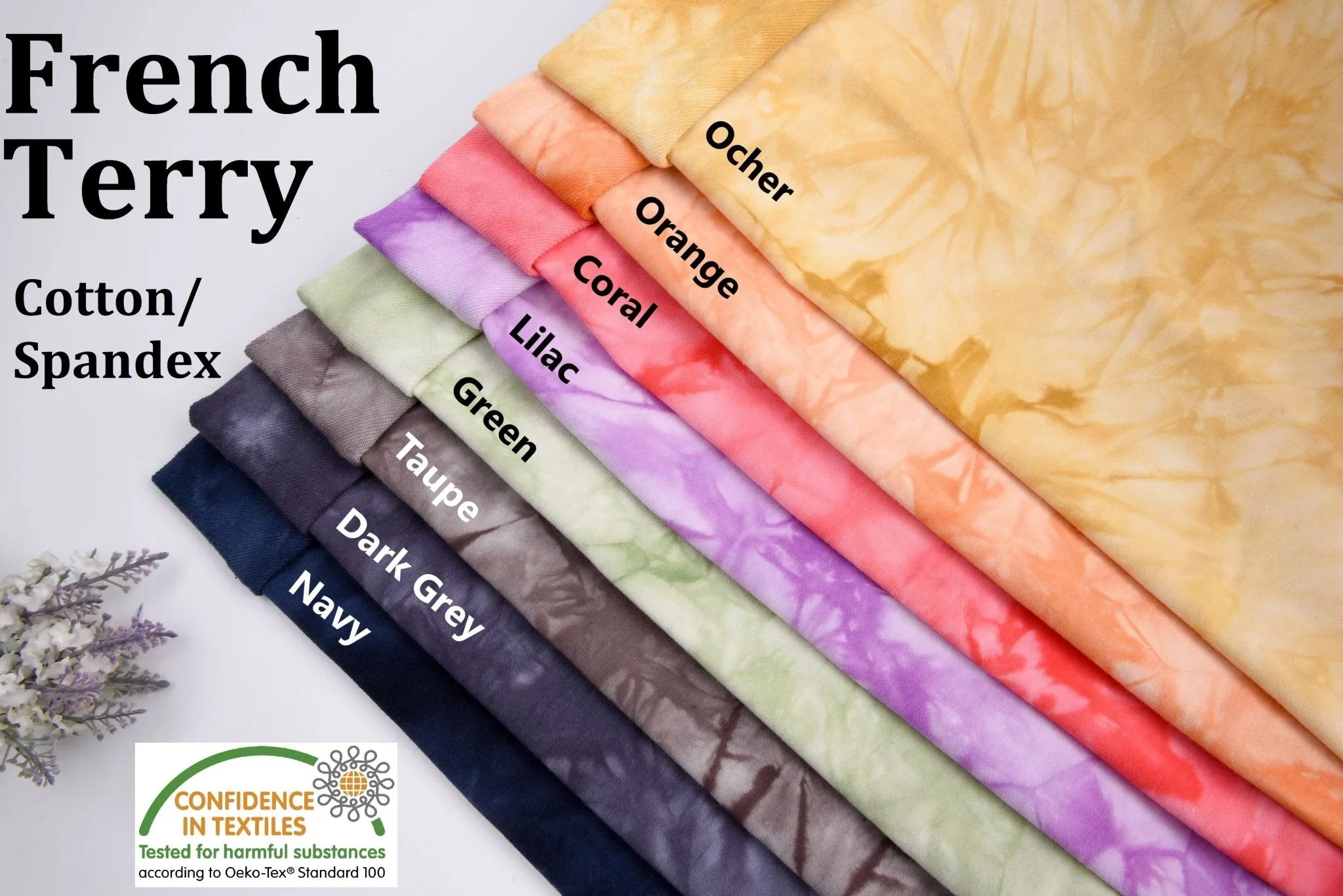 Cotton Spandex French Terry Tie Dye  Fabric