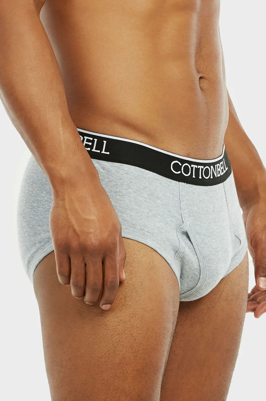 COTTONBELL MEN'S COLOR BAND BRIEFS (TUB300C_GR-H)