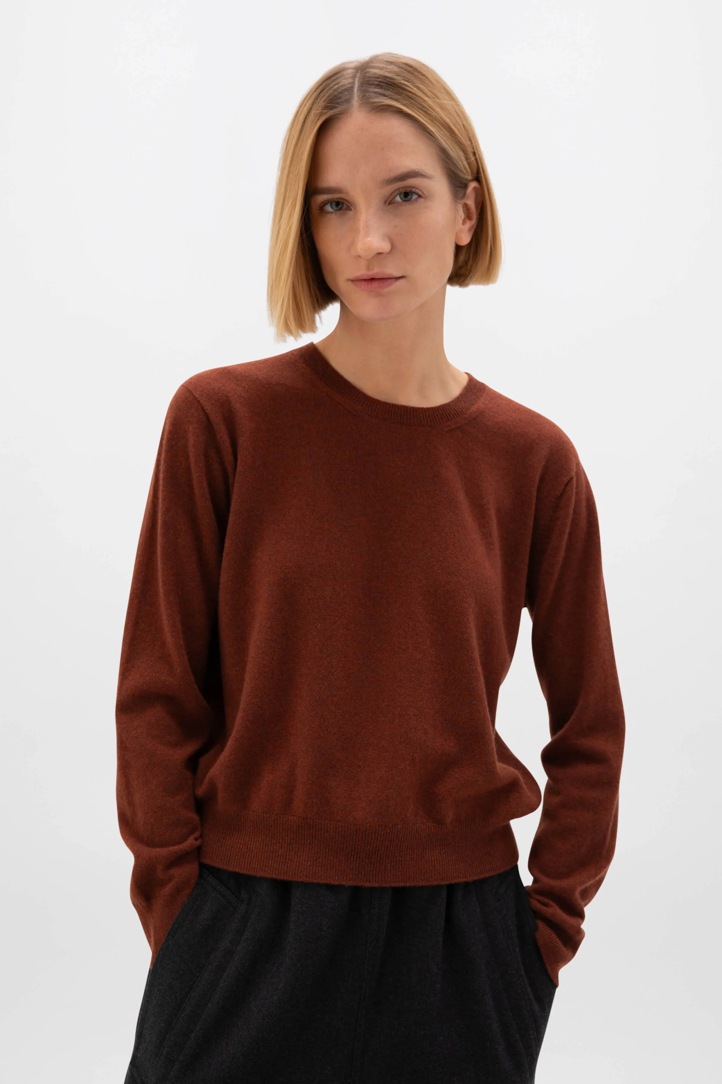 Cropped Cashmere Round Neck